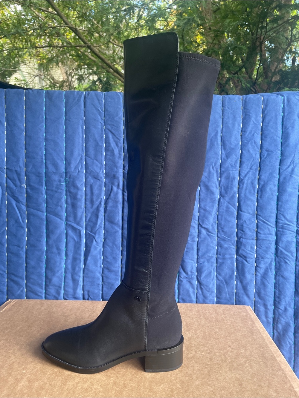 Calvin Klein Black Over-the-Knee Stretch Riding Boots 5.5